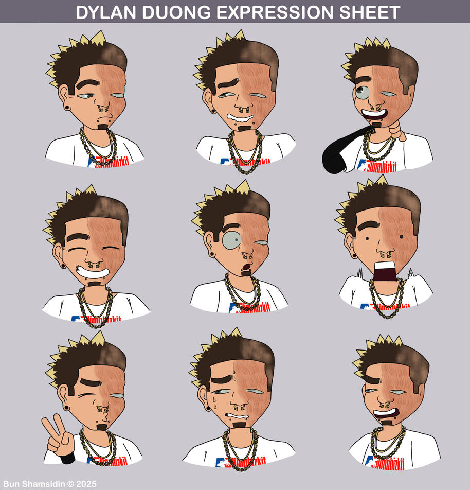 Dylan Expression Sheet (Uni Project), 2025